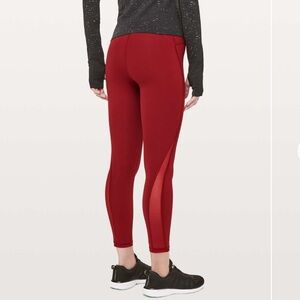 Lululemon Train Times 7/8 Pant *25" red  workout training running athleisure- 4